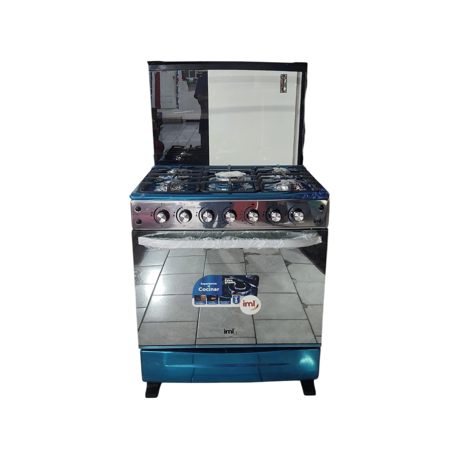 COCINA IML 5Q DE ACERO INOXIDABLE  CON ROSTIZADOR CHISPERO Y LUZ AUTOMATICO