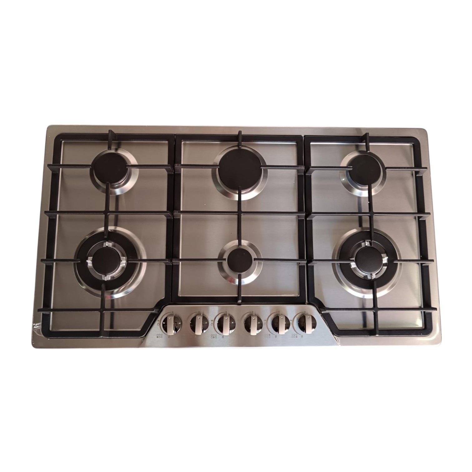ESTUFA DE EMPOTRAR 6 QUEMADORES ACERO INOXIDABLE PARRILLAS DE HIERRO FUNDIDO