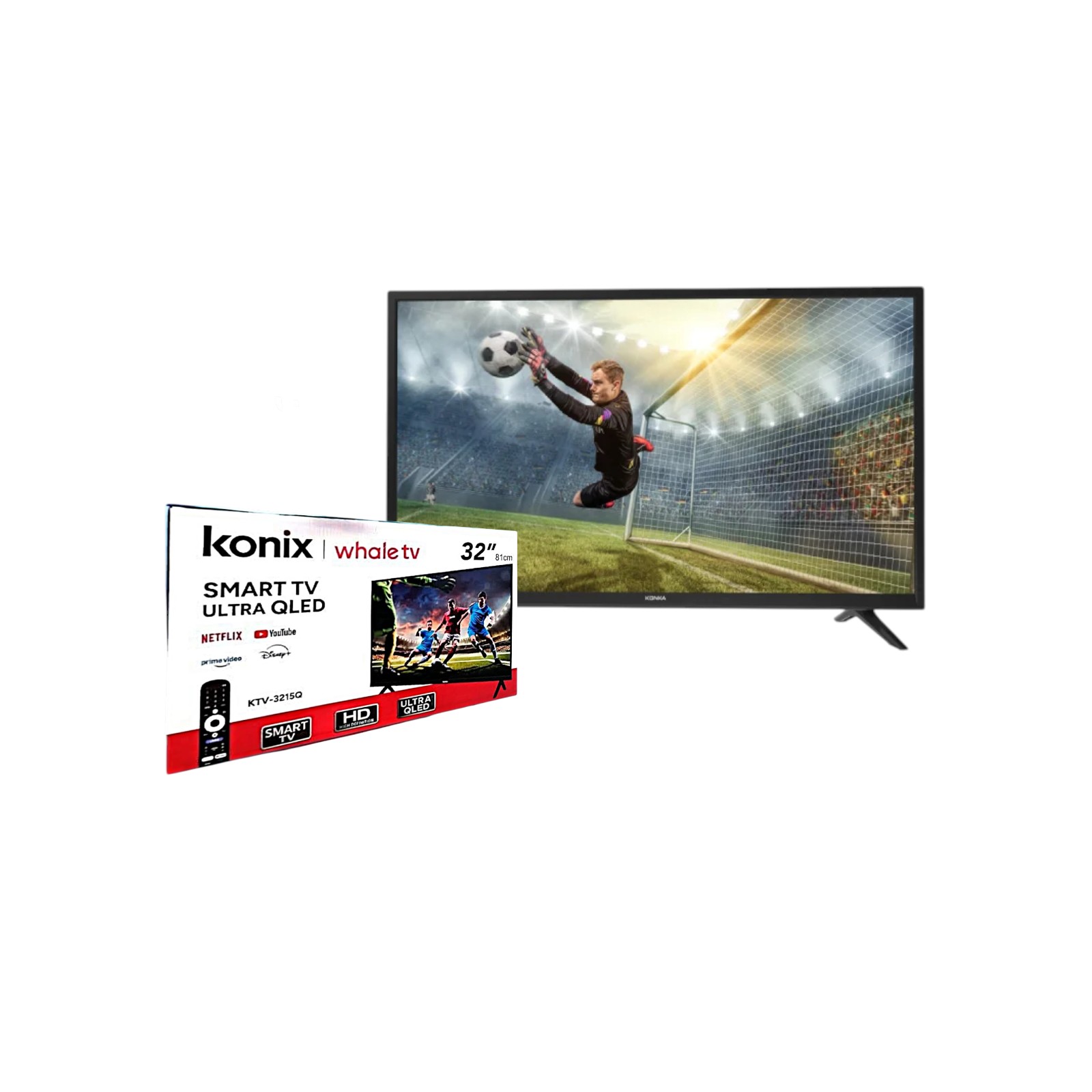 PANTALLA KONIX DE 32" SMART TV ULTRA QLED WHALE TV