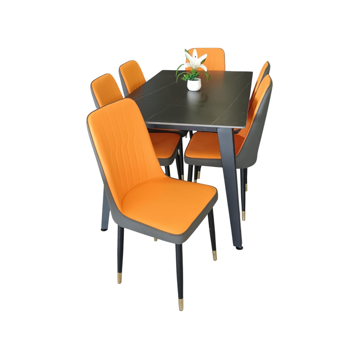 COMEDOR LUXURY  DE 6 SILLAS DE MARMOL